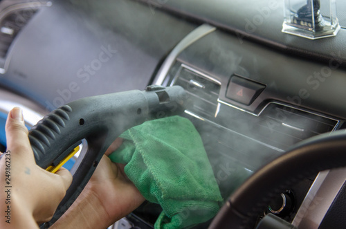 Cleaning of car air conditioner © khunkornStudio