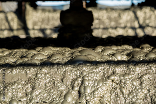 Close-up view of liquid copper slurry at a mine in NSW, Australia photo