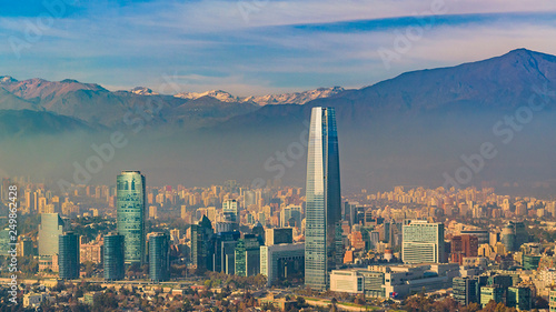 Santiago de Chile Aerial View from San Cristobal Hill