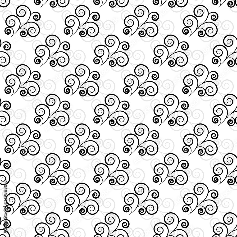 Black abstract seamless pattern. Fashion graphic background design. Modern stylish abstract texture. Monochrome template for prints, textiles, wrapping, wallpaper, website etc. Vector illustration.