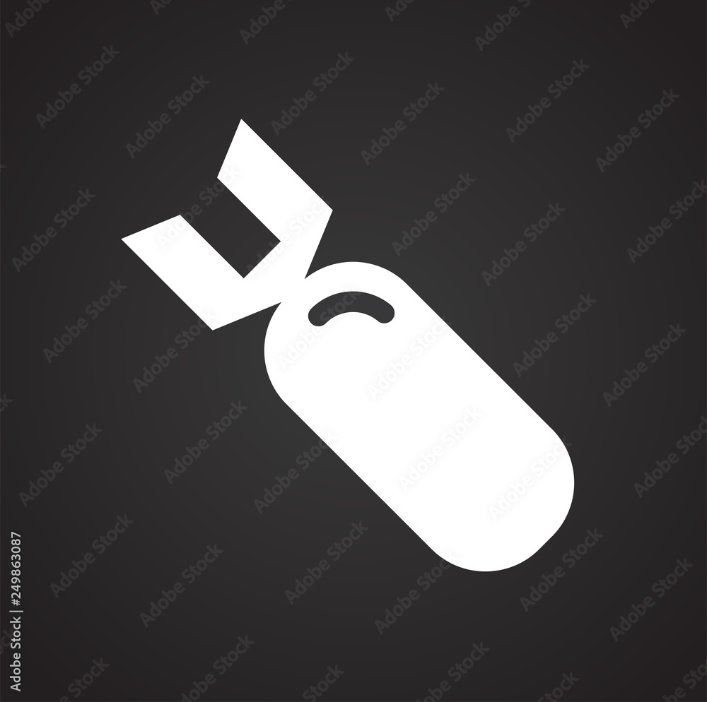 Air bomb icon on color circles white background for graphic and web design, Modern simple vector sign. Internet concept. Trendy symbol for website design web button or mobile app