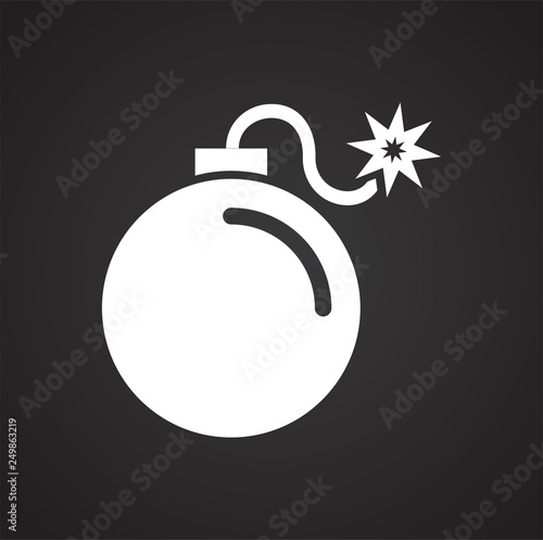 Explosive bomb icon on color circles white background for graphic and web design, Modern simple vector sign. Internet concept. Trendy symbol for website design web button or mobile app