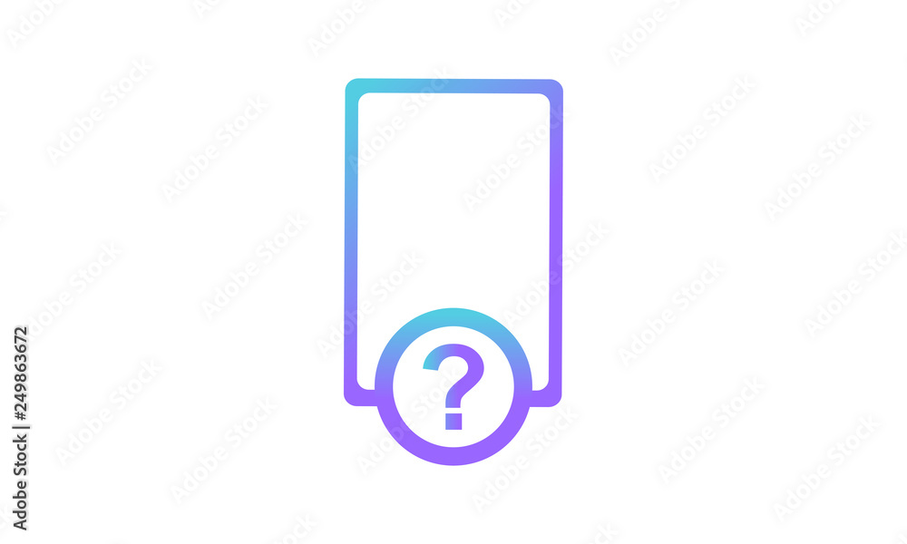 vector icon. mobile phone and question mark icon concept. modern gradient style vector icon. mobile phone and question mark icon concept. modern gradient style