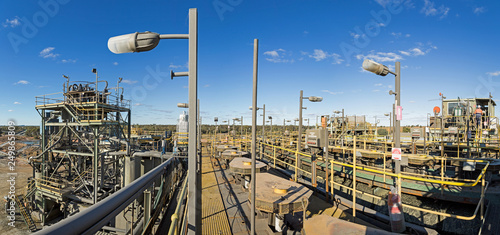 Panoramic view of a copper mine head with equipment in NSW Australia photo