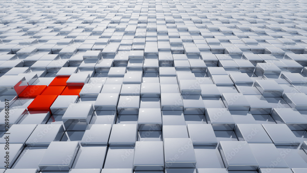 steel floor with a red cross steel floor with a red cross