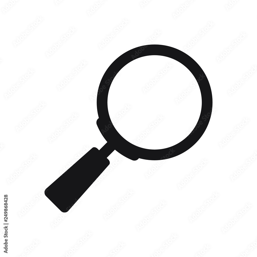 Search icon. Magnifying glass icon, vector magnifier or loupe sign. Search icon. Magnifying glass icon, vector magnifier or loupe sign.