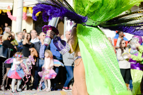 Photography Colorful Blurred Street Dancing Parade Carnival Party, Fun Abstract Background