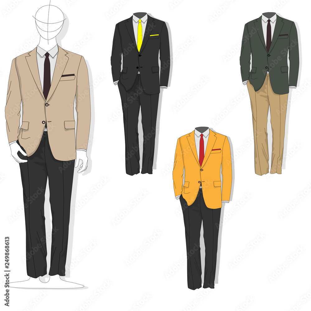 Man suit. Clothes collection. Vector illustration. Man suit. Clothes collection. Vector illustration.