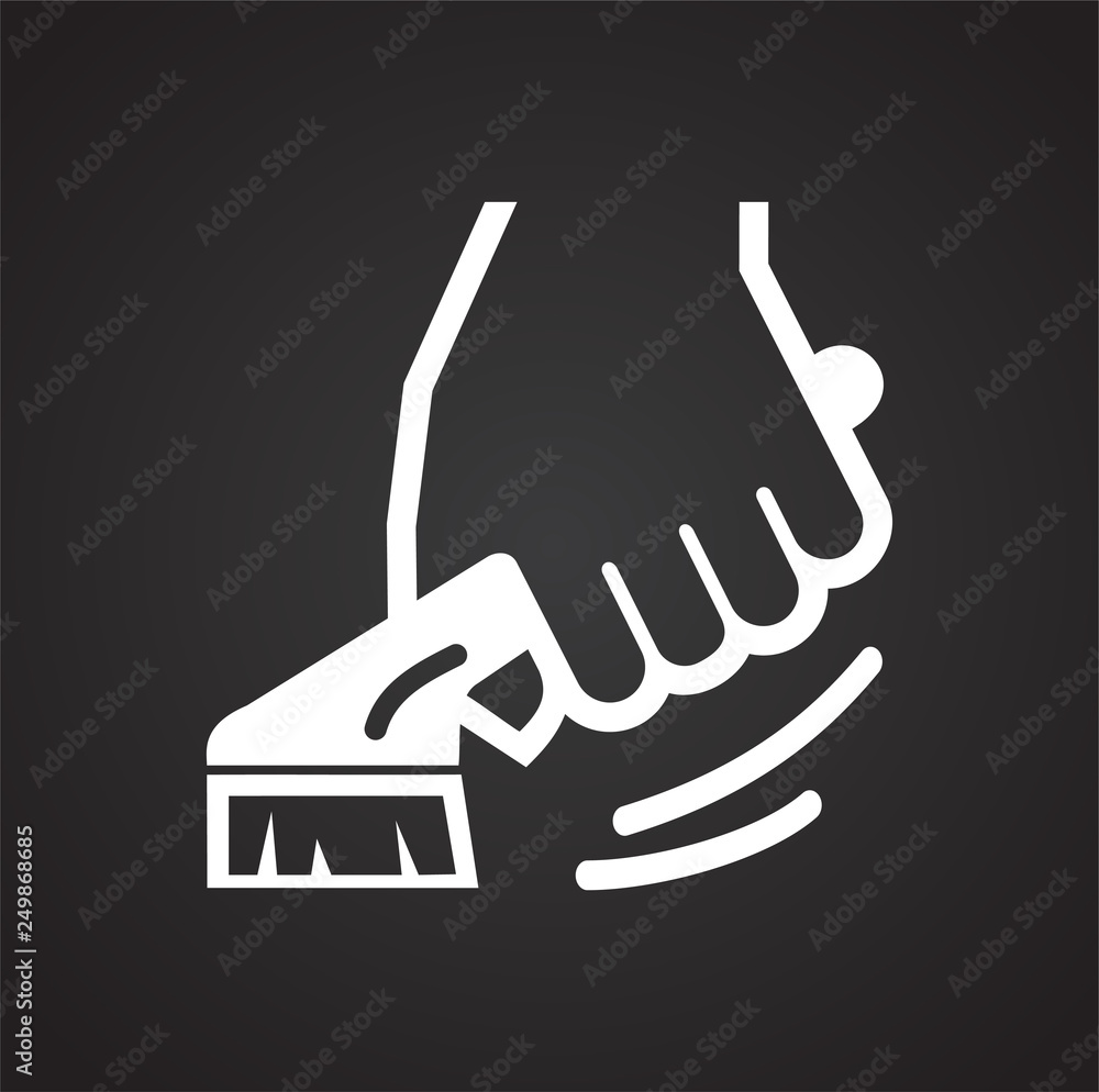 Obraz premium Cleaning house icon on black background for graphic and web design, Modern simple vector sign. Internet concept. Trendy symbol for website design web button or mobile app