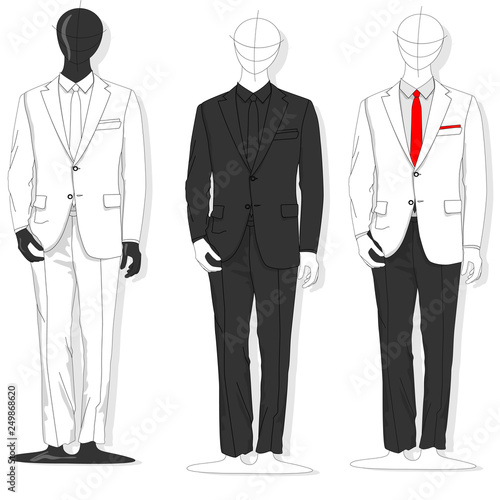Man suit. Clothes collection. Vector illustration.