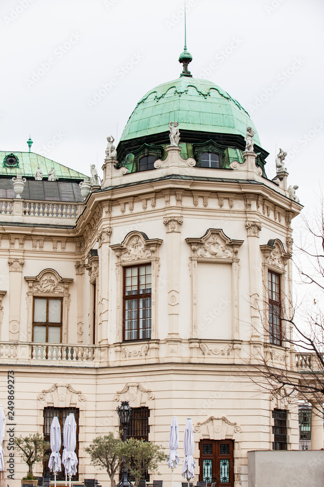 Detail of the Upper Belvedere palace in a cold early spring day