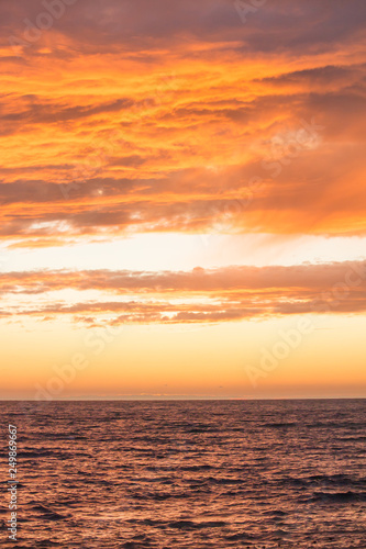 Sea sunset landscape image red orange color © nellino7