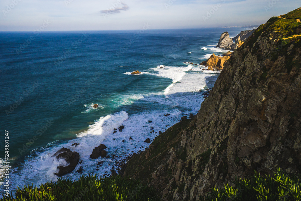 Beautiful ocean view close to Cabo da Roca and Praia de Ursa in Portugal