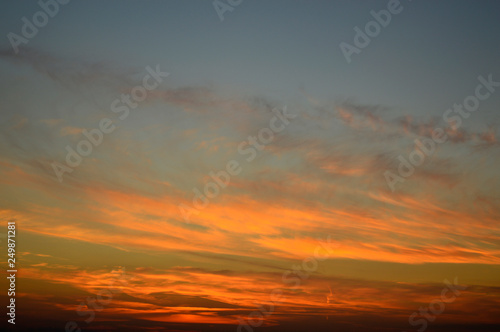 Beautiful sunset with pink clouds