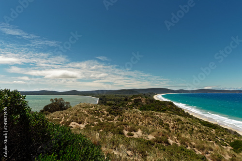 Landscape in Brunny Island in Tasmania, beautiful national reservation in Australia