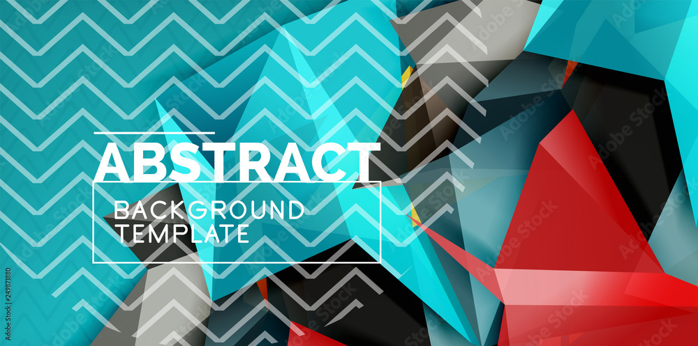 Fototapeta premium Low poly design 3d triangular shape background, mosaic abstract design template