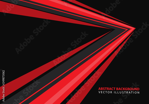 Abstract red speed arrow direction on black design modern futuristic background vector illustration.