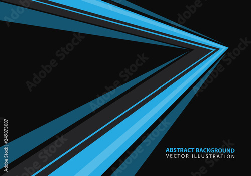 Abstract blue speed arrow direction on black design modern futuristic background vector illustration.