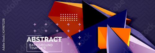 3d triangular shapes geometric background. Origami style pattern with triange shapes for decorative design. Poster design. Line design. Modern presentation template