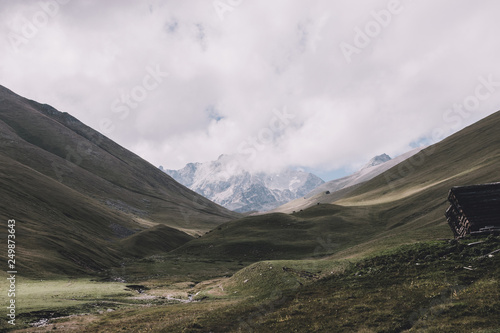 Close up view mountains scenes in national park Dombai, Caucasus