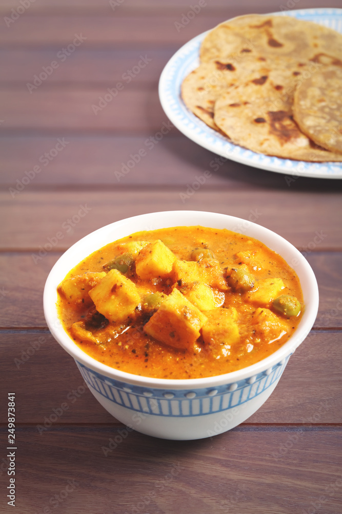 Indian Traditional Home made Paneer Butter Masala with chapathi 