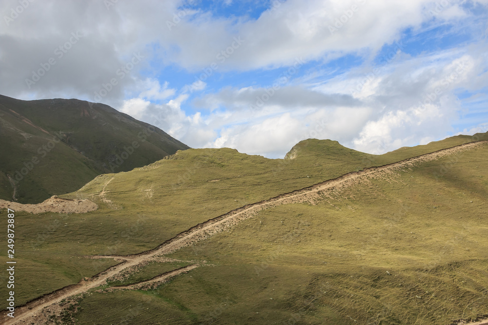 Naklejka premium Close up view mountains scenes in national park Dombai, Caucasus