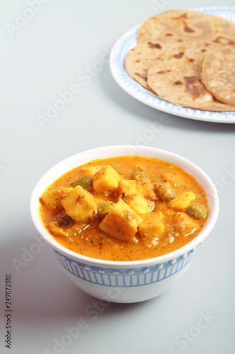 Indian Traditional Home made Paneer Butter Masala with chapathi 