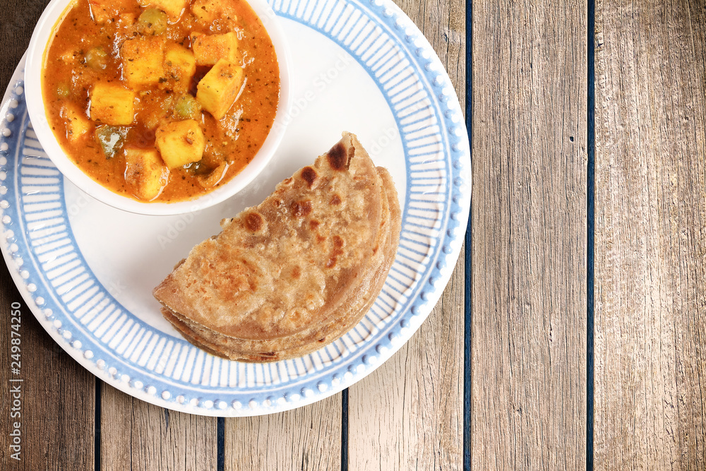 Indian Traditional Home made Paneer Butter Masala with chapathi Indian Traditional Home made Paneer Butter Masala with chapathi