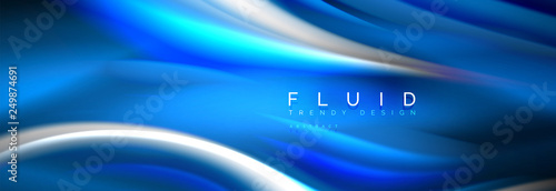 Fluid colors mixing glowing neon wave background, holographic texture
