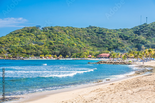Long curving Beach in Tropical Paradise of Labadee  Hairi