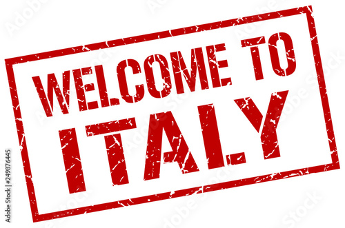 welcome to Italy stamp