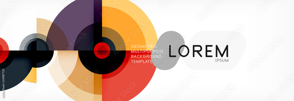 Obraz premium Circle abstract background with triangular shapes for modern design, cover, template, brochure, flyer.