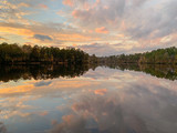 sunset over lake