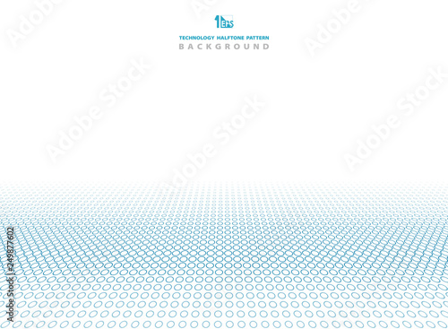 Abstract technology blue color of halftone circle pattern background. © impulse50