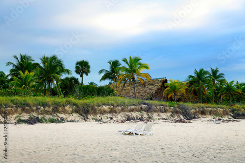 Sticker Cuban beach on sunset