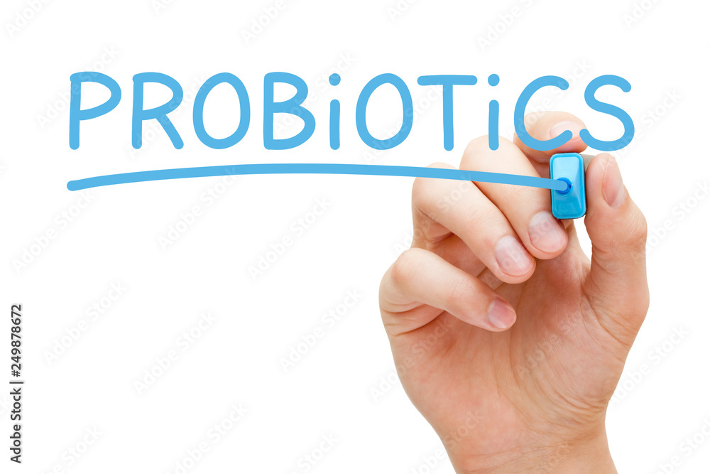 Word Probiotics Handwritten With Blue Marker Word Probiotics Handwritten With Blue Marker