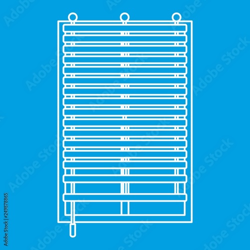 Window with wooden jalousie icon blue outline style isolated vector illustration. Thin line sign