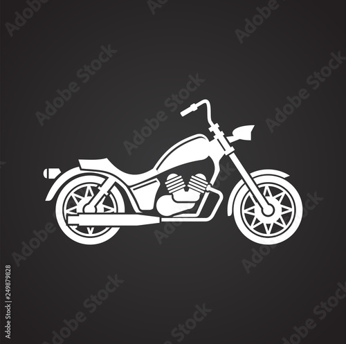 Classic Motorcycle icon on black background for graphic and web design, Modern simple vector sign. Internet concept. Trendy symbol for website design web button or mobile app