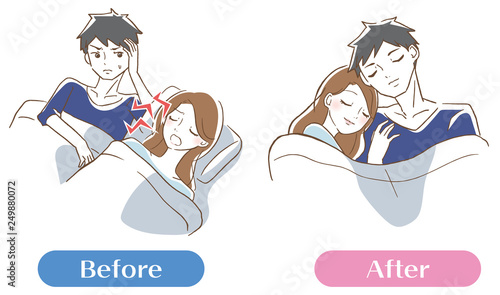 妻のいびきが五月蝿くて眠れない夫　セット