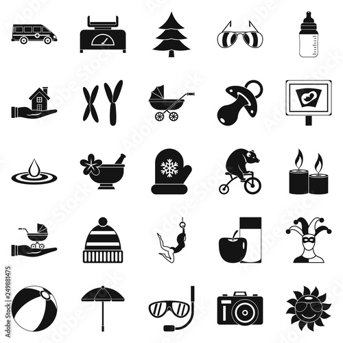 Relaxation icons set. Simple set of 25 relaxation vector icons for web isolated on white background