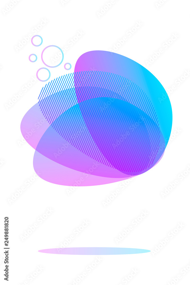 Obraz premium Flat geometric liquid shapes: Gradient colored abstract modern graphic elements template with copy space. Vector eps10 illustration.