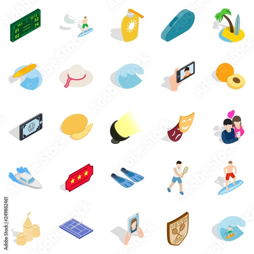 Gladness icons set. Isometric set of 25 gladness vector icons for web isolated on white background