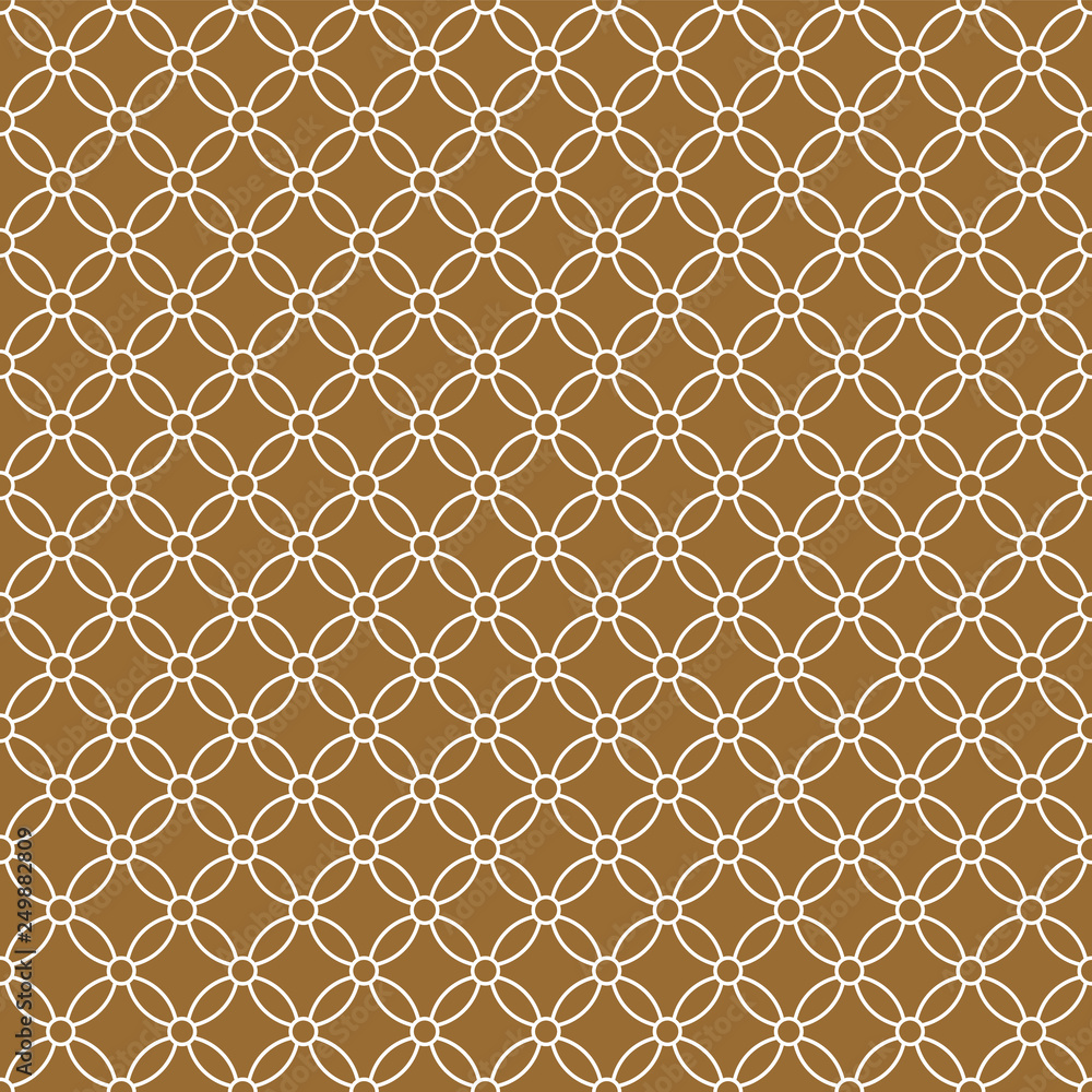 Naklejka premium Seamless traditional Japanese ornament.Golden color background.White lines.