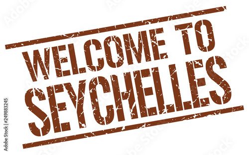 welcome to Seychelles stamp