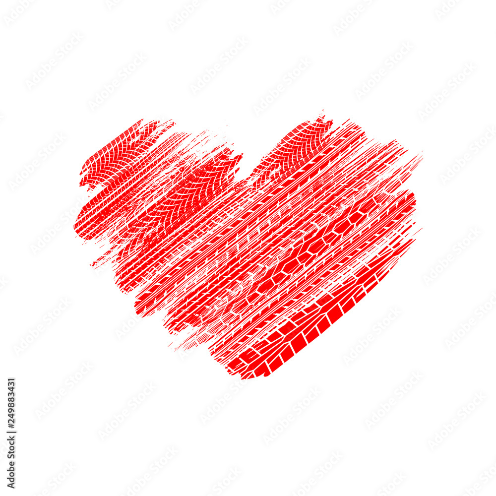 Tire tracks heart Tire tracks heart