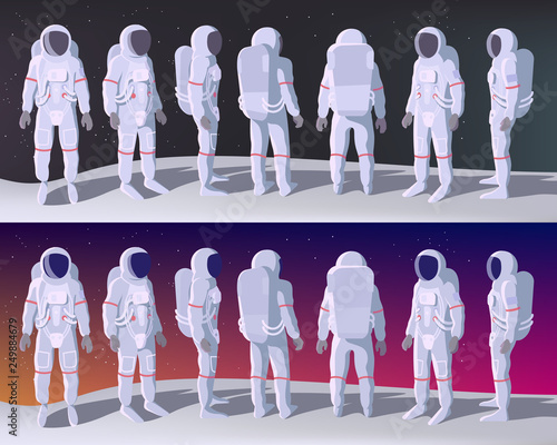 Astronaut in Different Positions