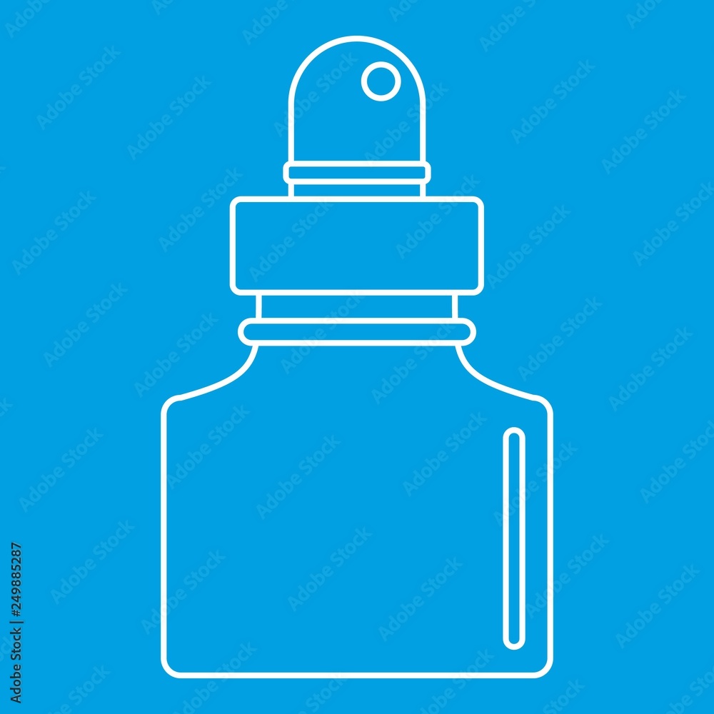 Black inkwell icon blue outline style isolated vector illustration. Thin line sign Black inkwell icon blue outline style isolated vector illustration. Thin line sign