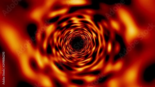 Slow Rotating Fire Fractal Magma Endless Tunnel Abstract Motion Background