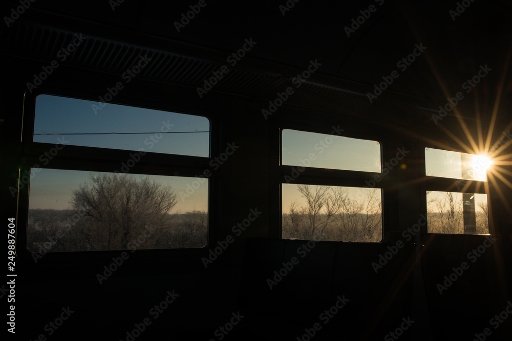 Windows in the train reminiscent of film, each window-a separate frame with its own story Windows in the train reminiscent of film, each window-a separate frame with its own story