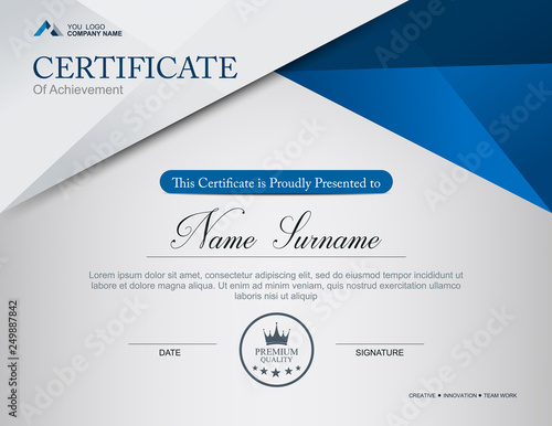 Vector certificate template